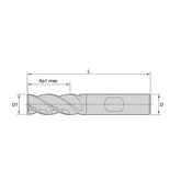 Solid Carbide End Mills •VariMill XTREME • Series 4X0E • Radiused • 4 Flute • Weldon® Shank • Inch - Big-tools Industrial Supply Tools for Metal Cutting